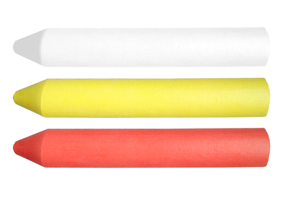 Zdjęcie: Kreda techniczna biała, żółta i czerwona (olejowa), 13 x 85 mm, 3 sztuki TOPEX