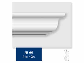 Listwa sufitowa z polistyrenu NI 60, 2 sztuki 200x6,0x1,6 cm biały DMS