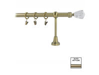 Zdjęcie: Karnisz pojedynczy Zeus fi 19 mm - 320 cm kryształ złoto KARWEL