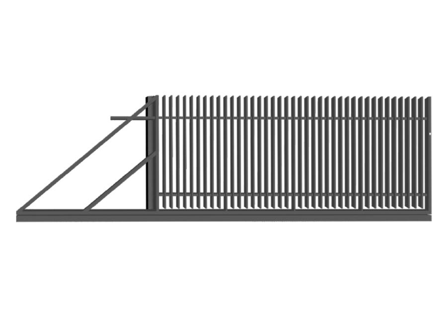 Zdjęcie: Brama przesuwna Anika 4,00 m, 1,80 m, z zamkiem hakowym, automatem w słupku, lewa POLBRAM