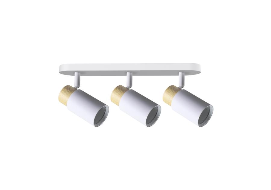 Zdjęcie: Lampa sufitowa Claro listwa biały 3x15 W GU10 klosz biało-dewniany CANDELLUX