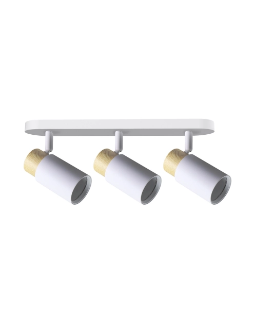 Zdjęcie: Lampa sufitowa Claro listwa biały 3x15 W GU10 klosz biało-dewniany CANDELLUX