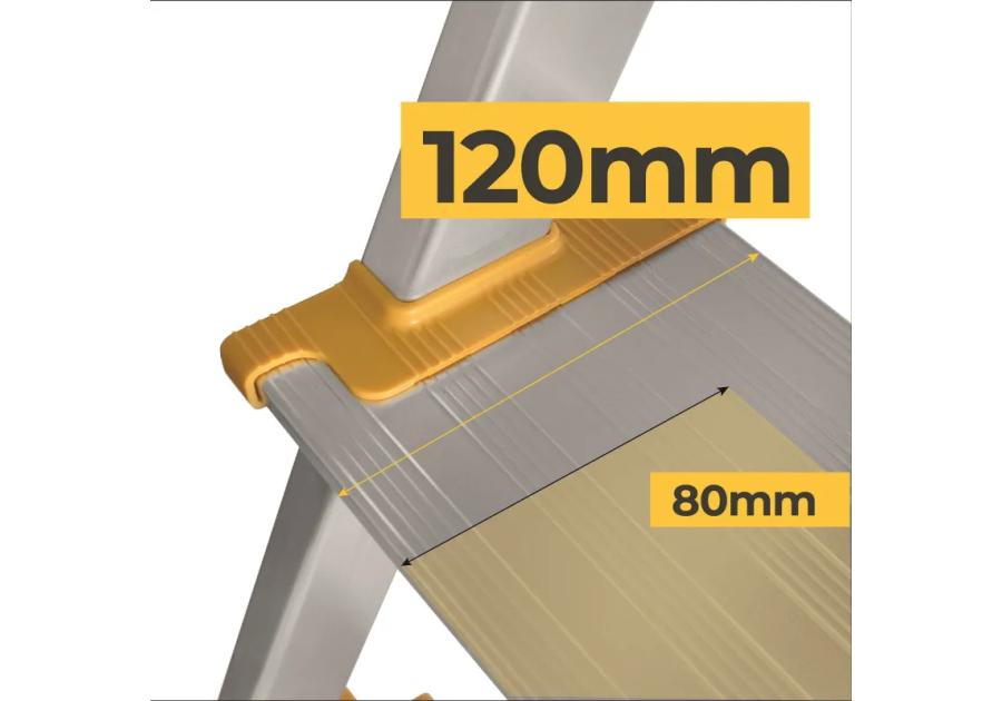 Zdjęcie: Drabina aluminiowa jednostronna MAX 5-stopniowa DRABEST