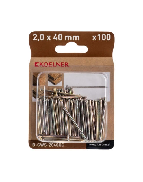 Zdjęcie: Gwoździe stolarskie 20x40 mm ocynk 100 sztuk KOELNER