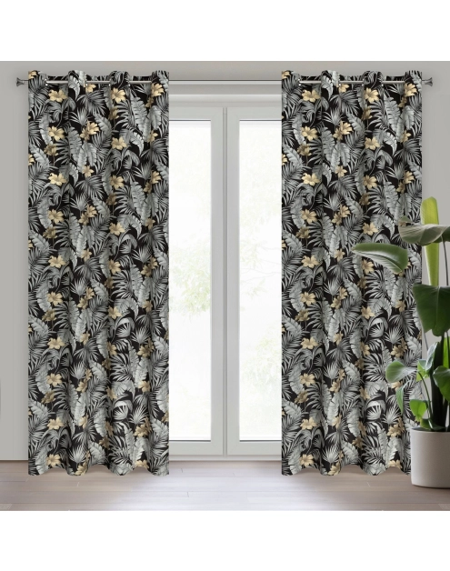 Zdjęcie: Zasłona gotowa Loren 140 x 250 cm czarny EUROFIRANY