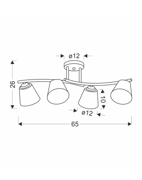 Zdjęcie: Lampa wisząca Greco czarny + złoty 4x40 W E27 klosz biały CANDELLUX