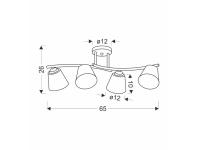 Zdjęcie: Lampa wisząca Greco czarny + złoty 4x40 W E27 klosz biały CANDELLUX