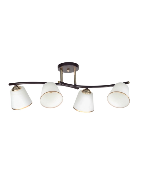 Zdjęcie: Lampa wisząca Greco czarny + złoty 4x40 W E27 klosz biały CANDELLUX