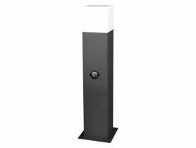 Lampa ogrodowa aluminiowa New York E27 prostokatna średnia sensor grafitowy POLUX