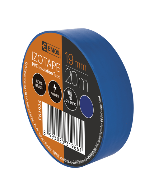 Zdjęcie: Taśma izolacyjna PVC 19 mm - 20 m niebieska EMOS