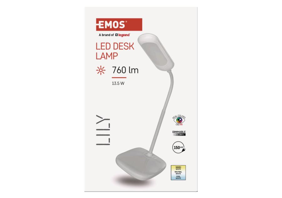 Zdjęcie: Lampa biurkowa LED Lily biała EMOS