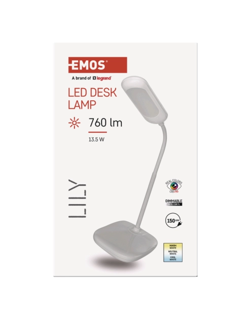 Zdjęcie: Lampa biurkowa LED Lily biała EMOS