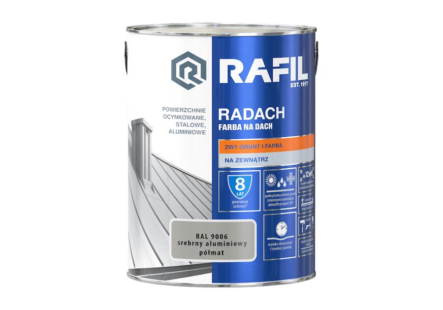 Zdjęcie: Farba dachowa srebrny aluminiowy półmat RAL9006 5 L RADACH