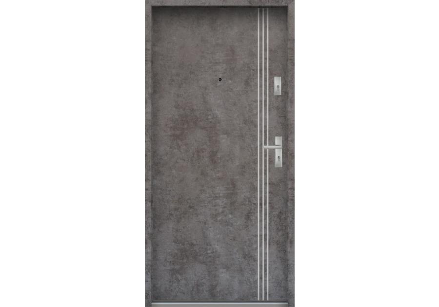 Zdjęcie: Drzwi wejściowe do mieszkań Bastion A-67 Beton ołówkowy 80 cm lewe ODP KR CENTER