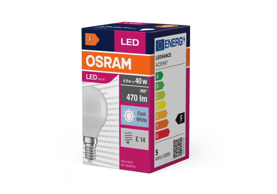 Zdjęcie: Lampa LED Value Classic P 4,9 W 840 Frosted E14 OSRAM