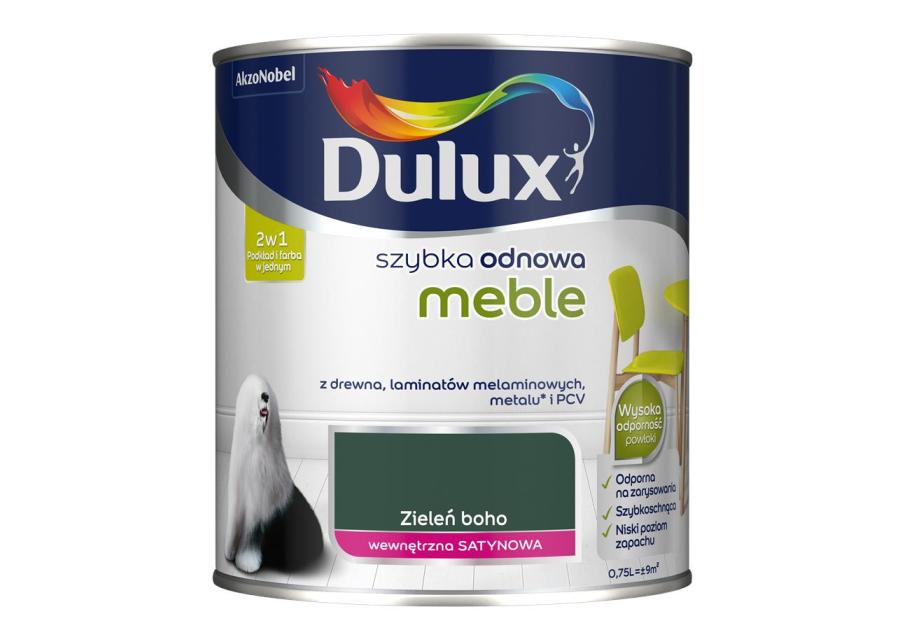 Zdjęcie: Farba Szybka Odnowa Meble zieleń boho 0,75 L DULUX