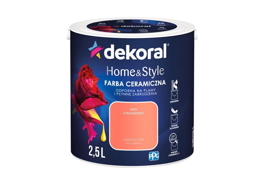 Zdjęcie: Farba ceramiczna Home&Style very strawberry 2,5 L DEKORAL