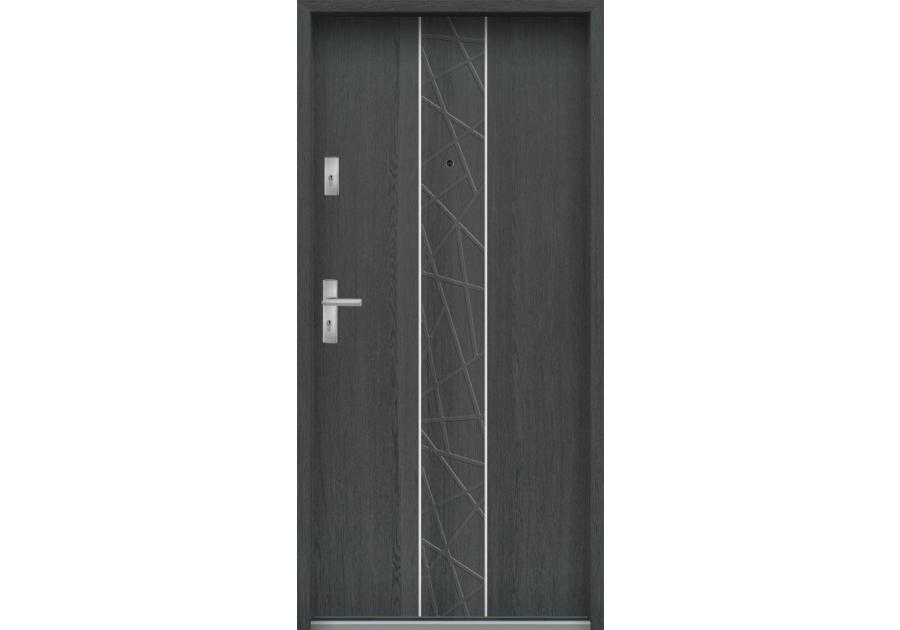 Zdjęcie: Drzwi wejściowe do mieszkań Bastion A-40 Grafit 80 cm prawe OSP KR CENTER
