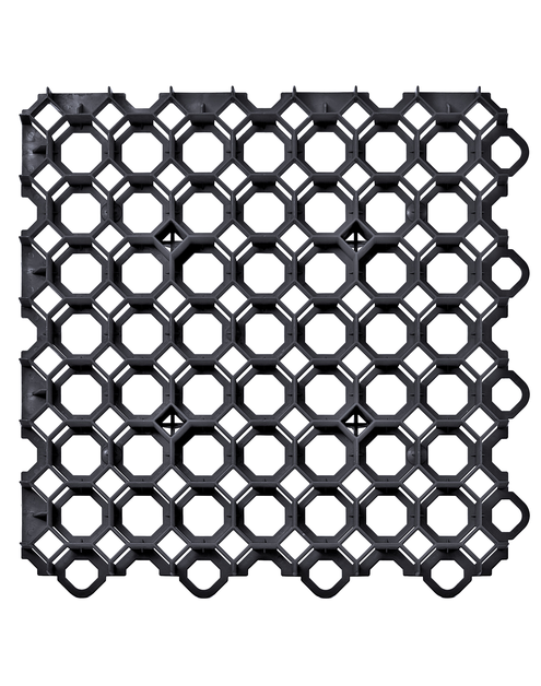 Zdjęcie: Kratka trawnikowa Garden Puzzle czarna 49,2x49,2x3,9 cm ONDULINE