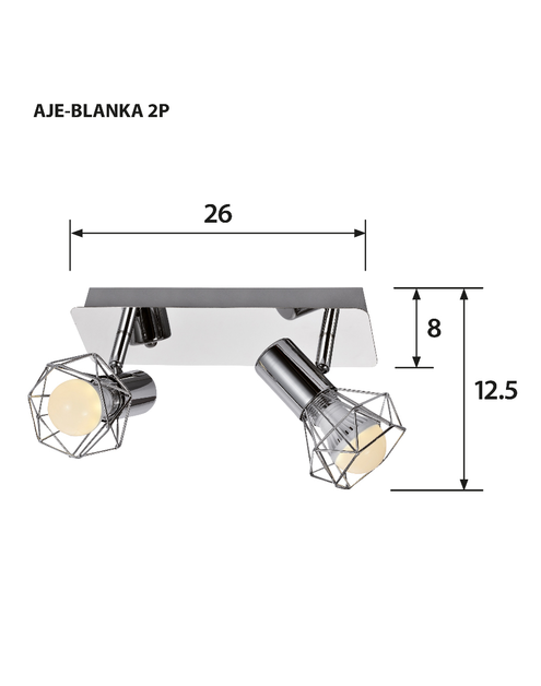 Zdjęcie: Listwa Aje-Blanka 2P E14 2 x 40W ACTIVEJET