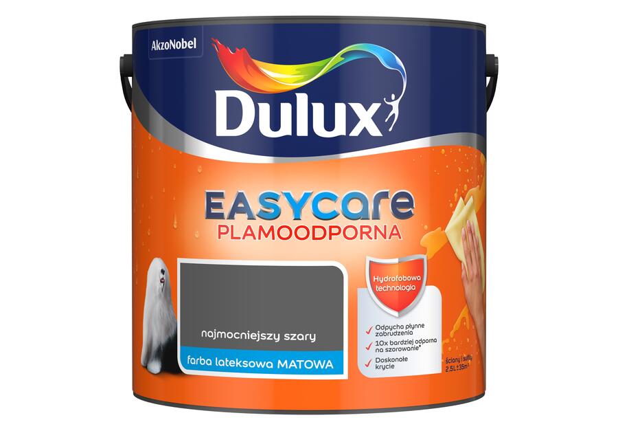 Zdjęcie: Farba do wnętrz EasyCare 2,5 L najmocniejszy szary DULUX