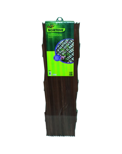 Zdjęcie: Drewniana kratkaTrelliwood 1 x 3 m, brązowy NORTENE