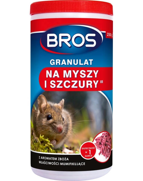 Zdjęcie: Granulat na myszy i szczury 250 g BROS