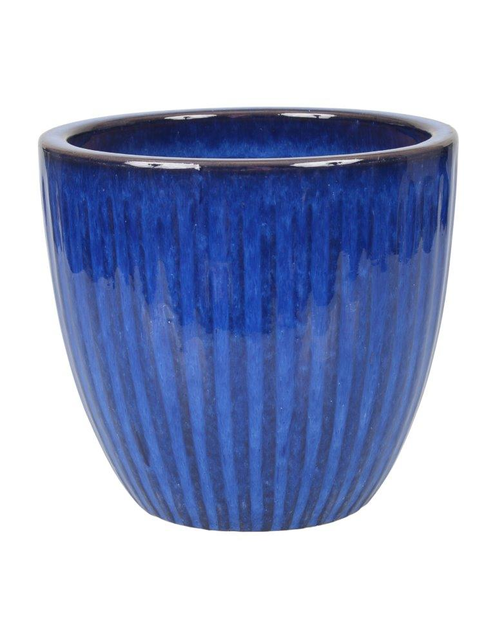 Zdjęcie: Donica ceramika szkliwiona 28x28 cm niebieski CERMAX