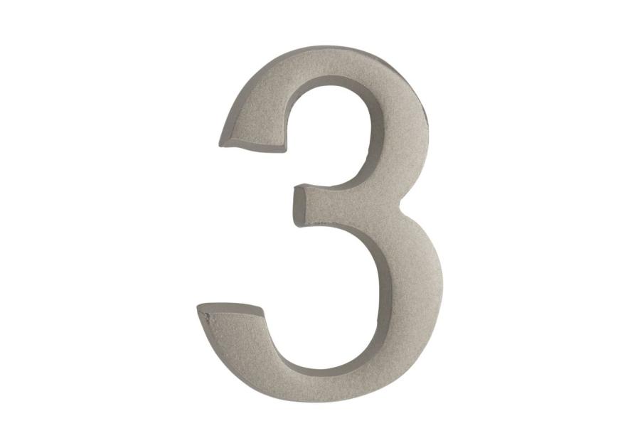 Zdjęcie: Cyfra 3 samoprzylepna nikiel satyna 50 mm METRO