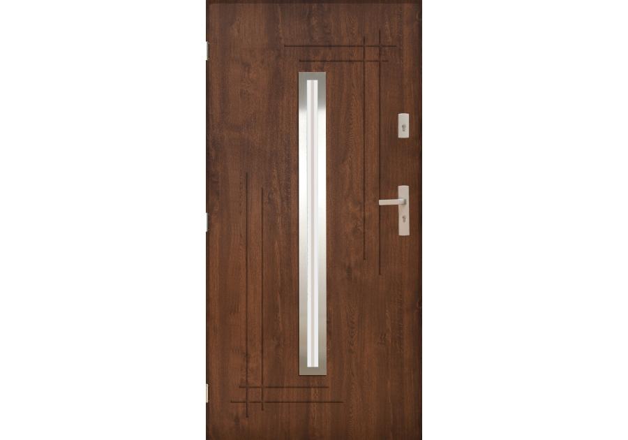 Drzwi zewnętrzne alfa orzech 90l komplet PANTOR