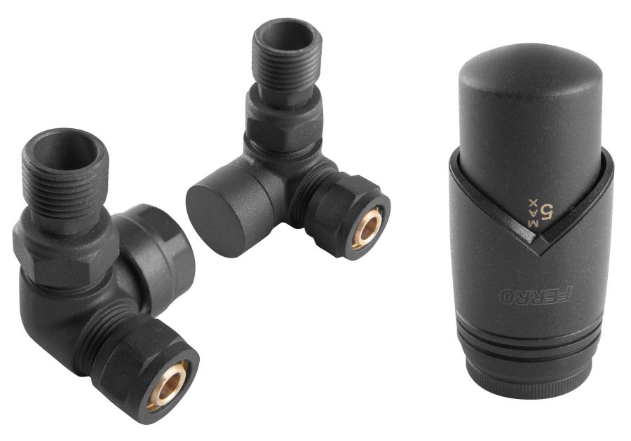 Zdjęcie: Zestaw termostatyczny osiowy antracyt FERRO