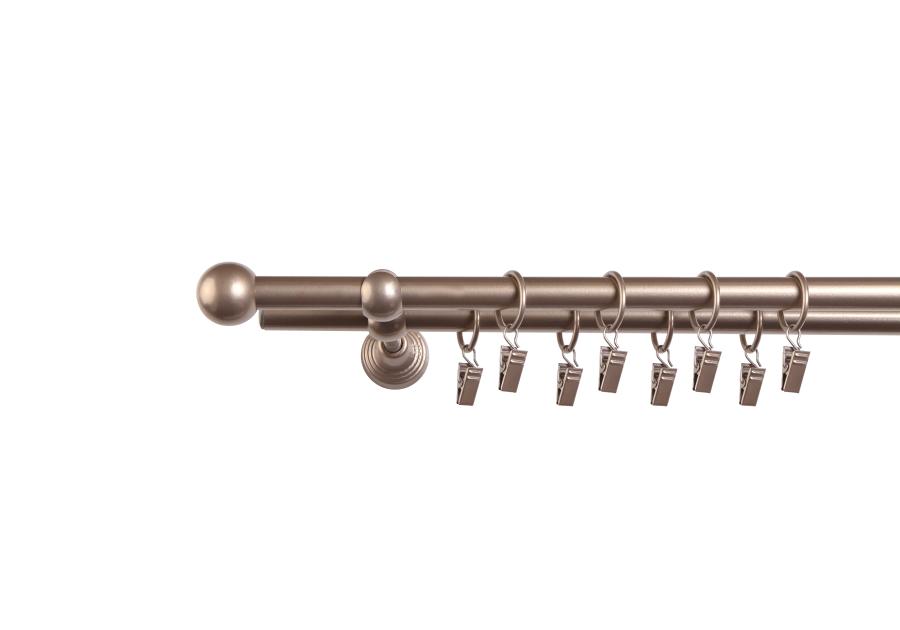 Zdjęcie: Karnisz podwójny Stop Cena zakończenie kula 16x16 mm srebrny mat 200 cm MARDOM