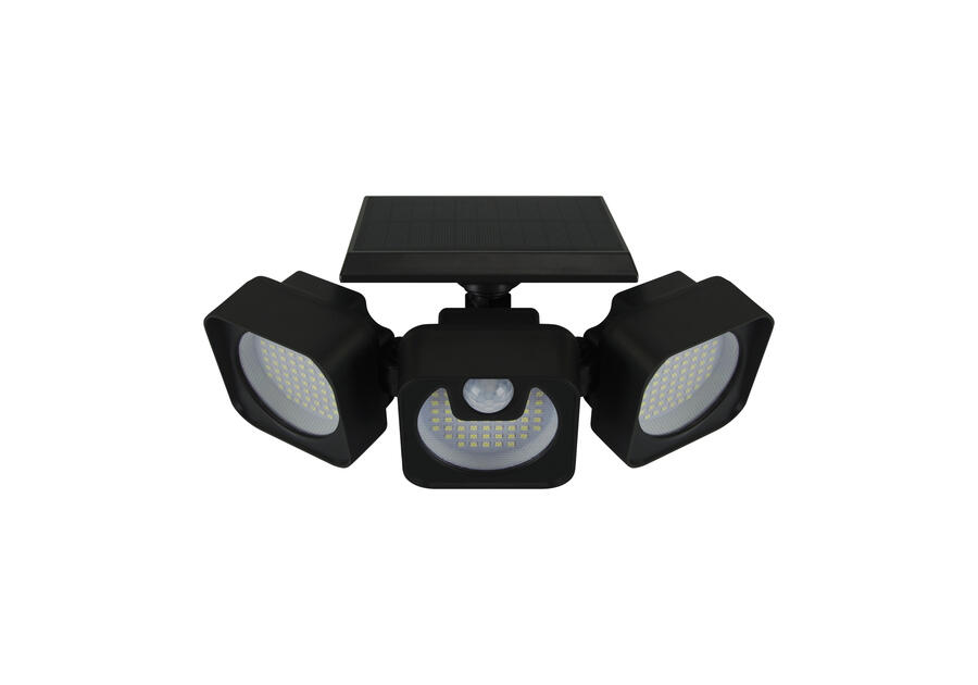 Zdjęcie: Naświetlacz solarny SMD LED z czujnikiem ruchu Siren LED 7 W CW kolor czarny 7 W STRUHM