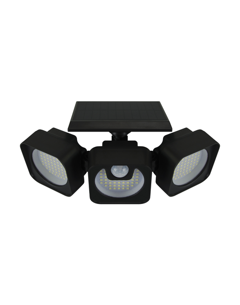 Zdjęcie: Naświetlacz solarny SMD LED z czujnikiem ruchu Siren LED 7 W CW kolor czarny 7 W STRUHM
