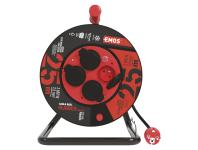 Zdjęcie: Przedłużacz zwijany ogrodowy 25 m, 4 gniazda, czarny, guma-neopren, 230V, 2,5 mm2 EMOS