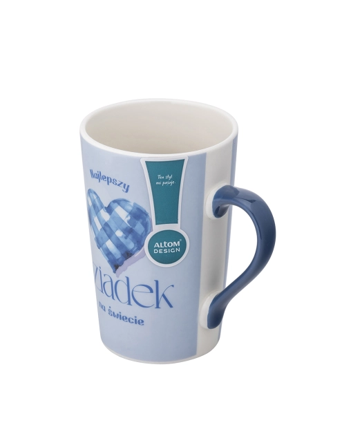 Zdjęcie: Kubek stożek wysoki Najlepszy dziadek 430 ml dekoracja niebieskie serce ALTOM DESIGN