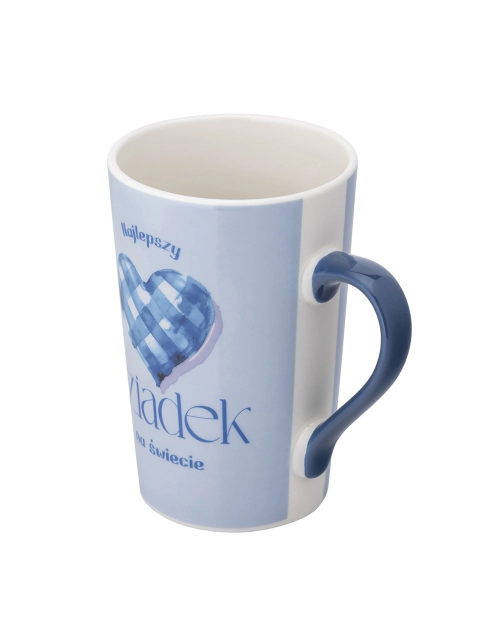 Zdjęcie: Kubek stożek wysoki Najlepszy dziadek 430 ml dekoracja niebieskie serce ALTOM DESIGN
