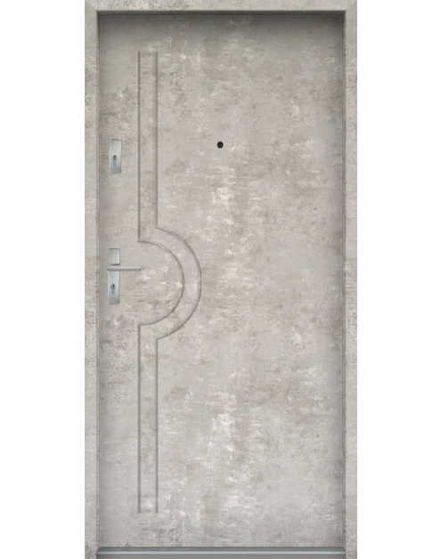 Zdjęcie: Drzwi wejściowe do mieszkań Bastion N-03 Beton naturalny 80 cm prawe ODO KR CENTER