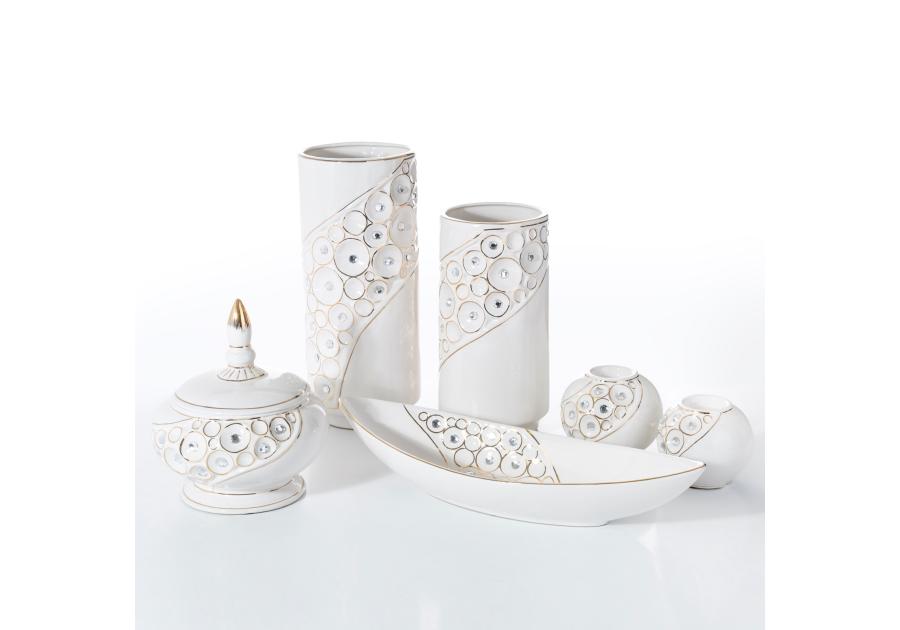 Zdjęcie: Wazon Goldi 33x13 cm biało-złoty EUROFIRANY