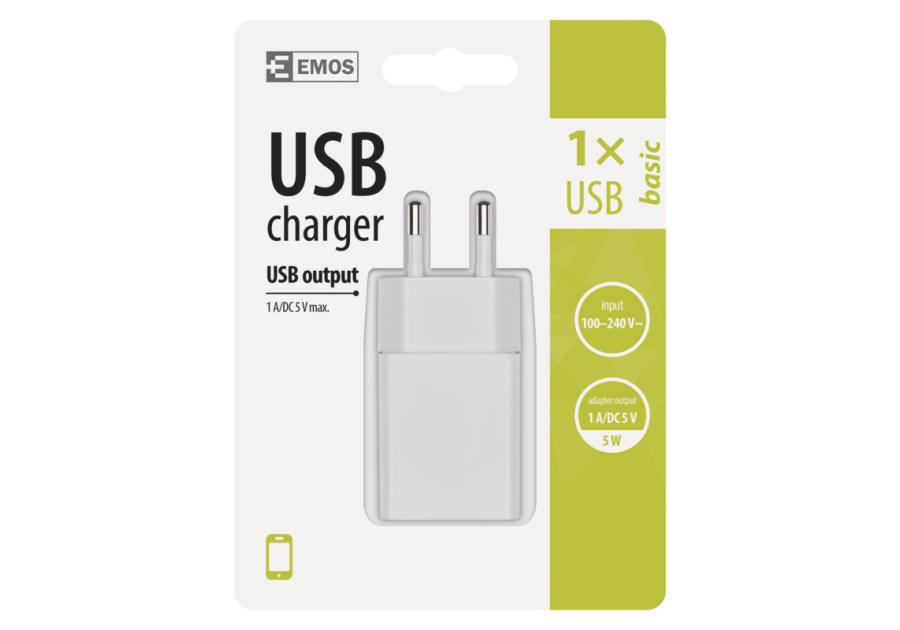 Zdjęcie: Zasilacz USB Basic 1A, 5W max EMOS