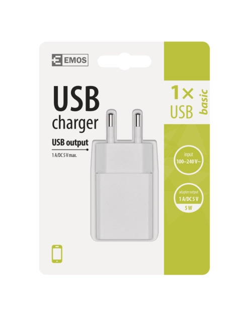 Zdjęcie: Zasilacz USB Basic 1A, 5W max EMOS