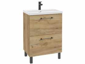 Zestaw szafka z umywalką Lido 60 cm dąb craft złoty DEFRA