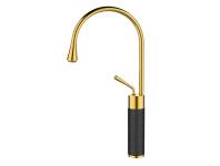 Zdjęcie: Wysoka bateria umywalkowa Gabro czarny/złoty INVENA