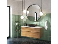 Zdjęcie: Wysoka bateria umywalkowa Gabro czarny/złoty INVENA