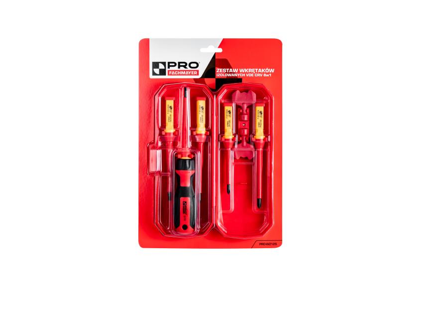 Zdjęcie: Zestaw wkrętaków izolowanych VDE CrV 8 w 1 PRO FACHMAYER
