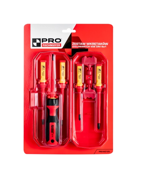 Zdjęcie: Zestaw wkrętaków izolowanych VDE CrV 8 w 1 PRO FACHMAYER