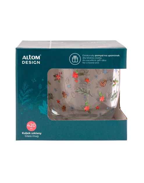 Zdjęcie: Kubek szklany Zimowe Skrzaty 420 ml dekoracja B ALTOM DESIGN