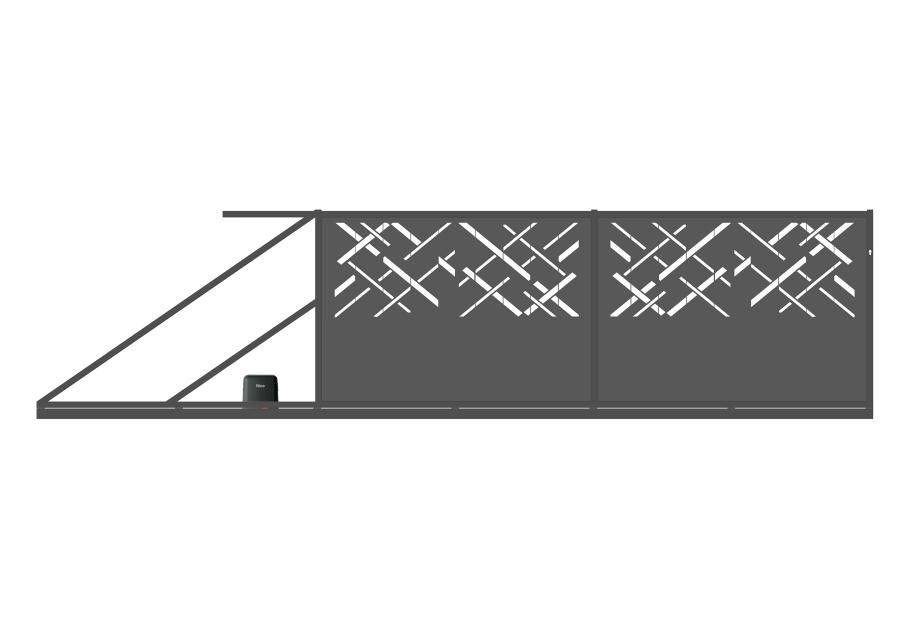 Zdjęcie: Brama przesuwna Ana 4,00 m, 1,50 m, stal ocynk+RAL7016 struktura lewa z automatem POLBRAM