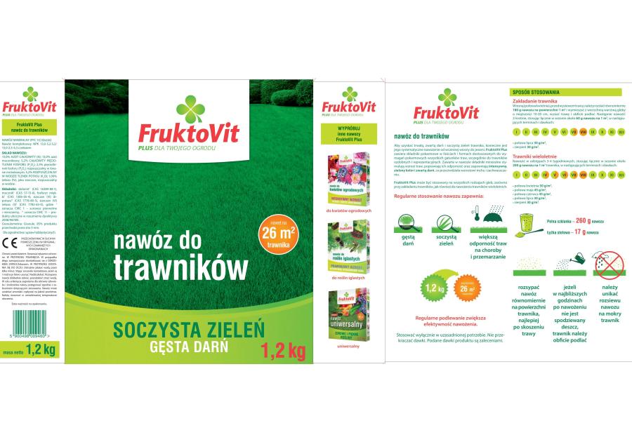 Zdjęcie: Nawóz do trawników 1,2 kg FRUKTOVIT PLUS