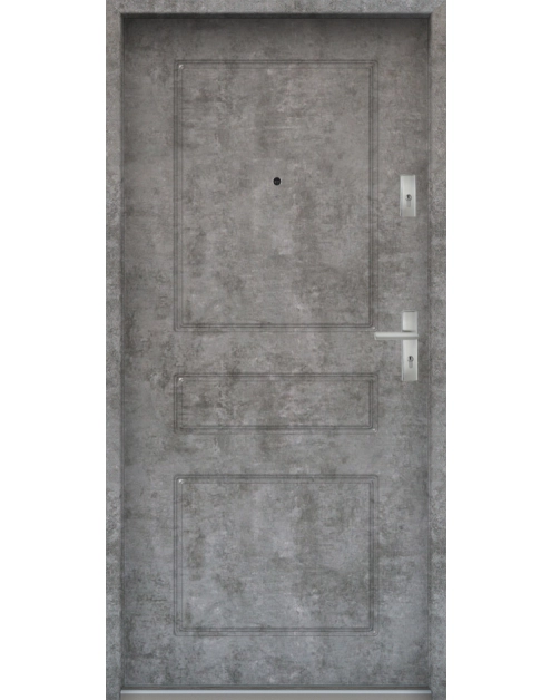 Zdjęcie: Drzwi wejściowe do mieszkań Bastion T-56 Beton srebrny 80 cm lewe ODR KR CENTER